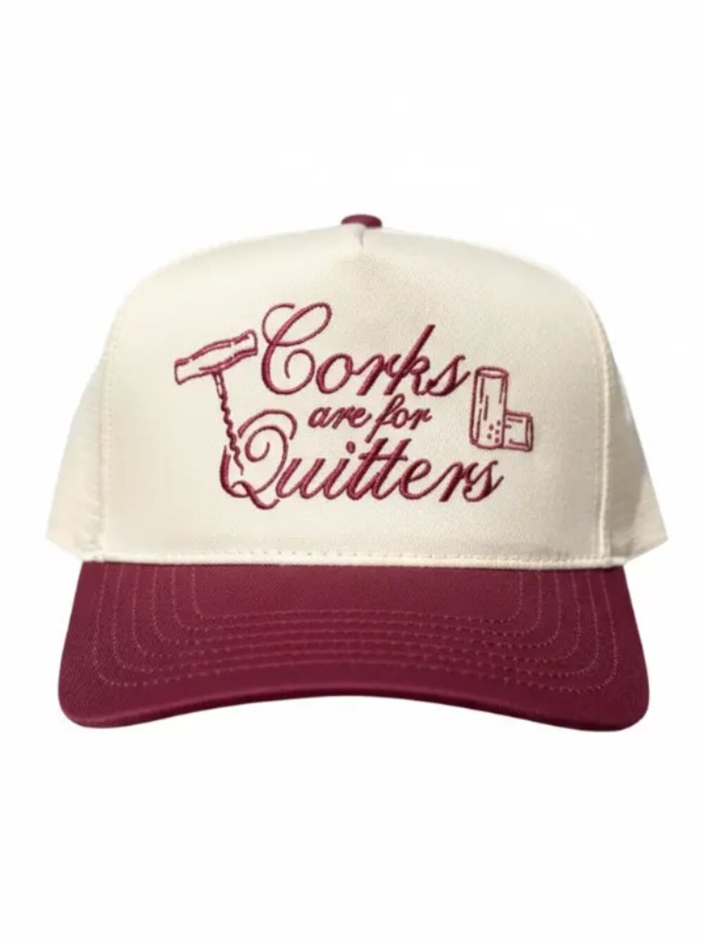 Corks Are For Quitters Embroidered Trucker Hat Funny Wine Lover Snapback Cap
